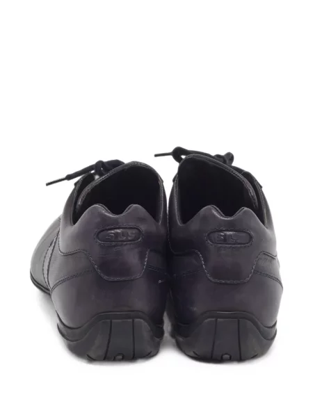 Кожени маратонки Santoni с връзки черно