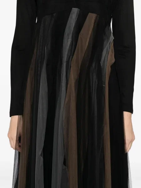 Rochie maxi Quetsche cu mâneci lungi lungă de costum negru
