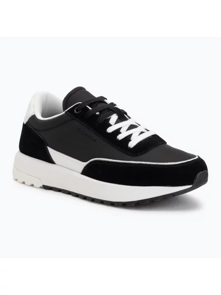 Férfi cipők Calvin Klein City Runner Laceup Mix black/bright white. Méret: 46 EU fehér