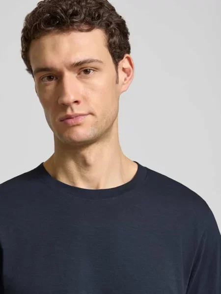 T-shirt z czystej bawełny o kroju regular fit model HASPEN' Selected Homme granatowa
