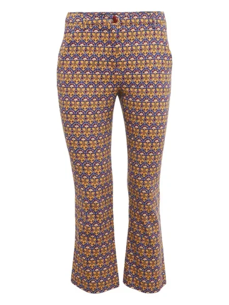 Pantaloni Weekend Max Mara cu model floral cu imagine portocaliu