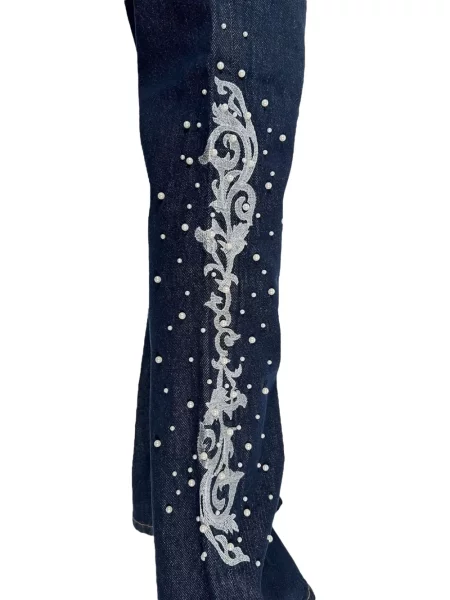 Lepršave traperice Birth Of Royal Child sa perlicama plava