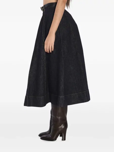 Spódnica midi Self-portrait do kolan dzwony niebieska