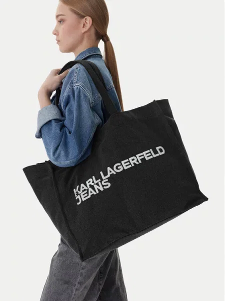 Shopper torbica Karl Lagerfeld Jeans črna