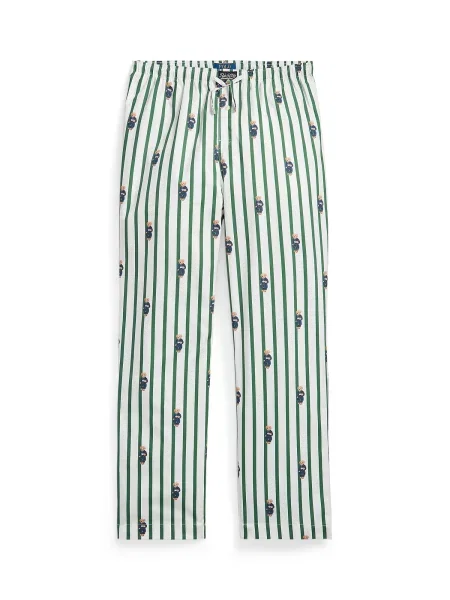 Polo Ralph Lauren Pantaloni de pijama bleumarin / maro cappuccino / verde alb