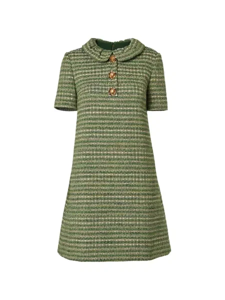 Rochie mini Carolina Herrera din tweed verde