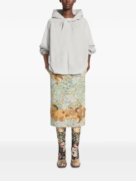 Hanorac cu glugă Dries Van Noten drapat gri