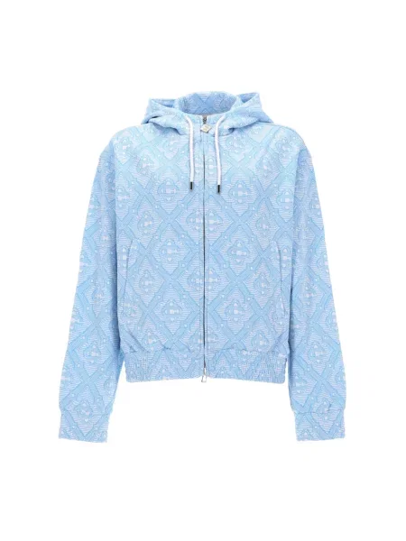 Bluza z kapturem Casablanca żakardowa niebieska