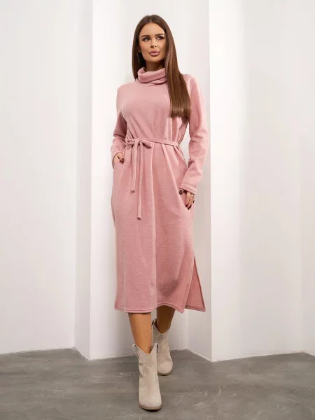 Сукня міді ISSA Plus комбінований верх рожевий