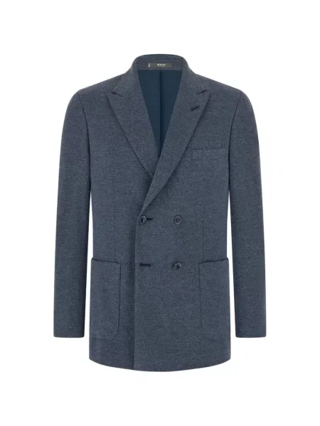 Sacou Boggi Milano de lână cu două rânduri de nasturi albastru