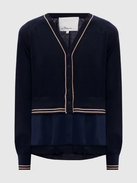 Кардиган з вовни з ефектом накладання шарів 3.1 Phillip Lim синій