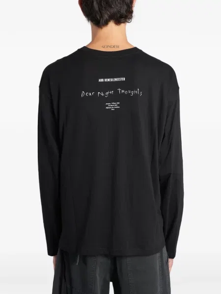 Lung tricou Ann Demeulemeester cu imagine negru