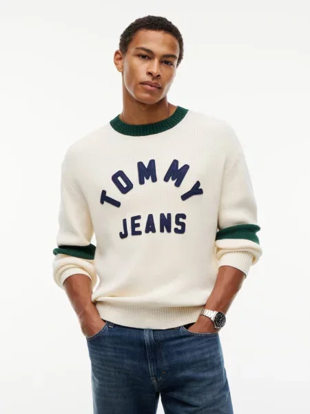 Tommy Jeans swetry z dzianiny Mężczyźni S beżowy