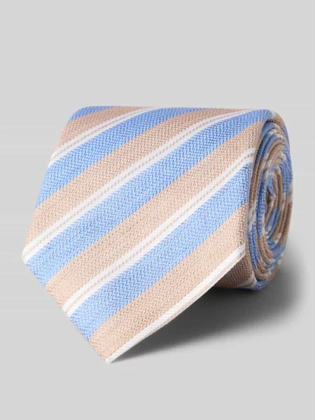 Krawat z mieszanki jedwabiu i lnu ze wzorem na całej powierzchni 8 cm Joop! Collection