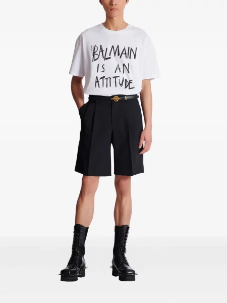 Tricou Balmain cu imagine alb