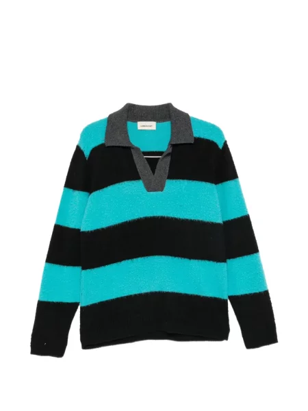 Tricou polo Atomo Factory cu dungi negru