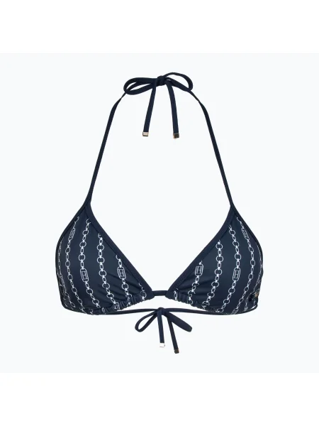 Tommy Hilfiger Triangle Rp Print zászlós láncos fürdőruha felső sötét éjszakai tengerészgyalogság. Méret: M kék
