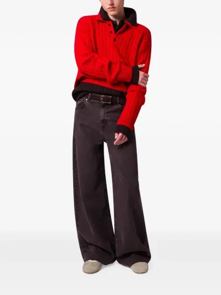 Tricou polo Msgm tricotate maro