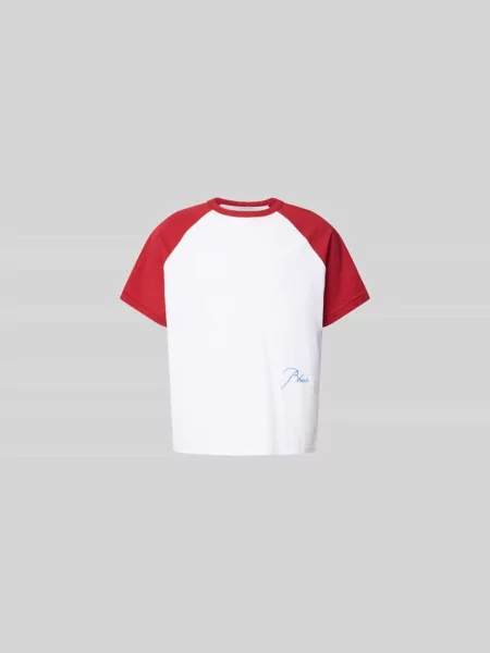 T-shirt z przeszyciem z logo Rhude biała