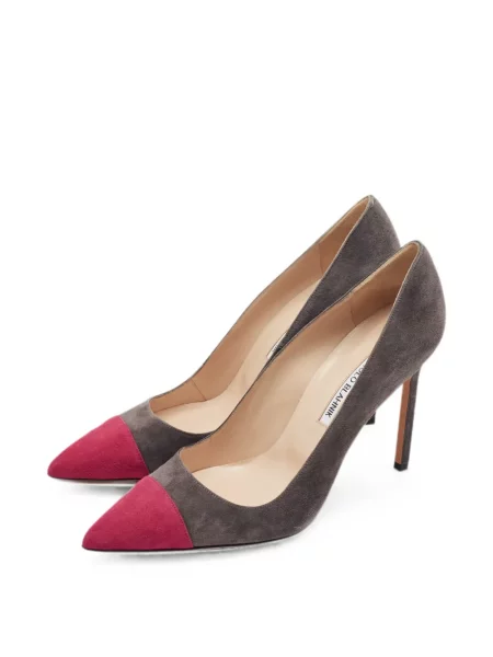 Pantofi cu toc Manolo Blahnik din piele de căprioară gri