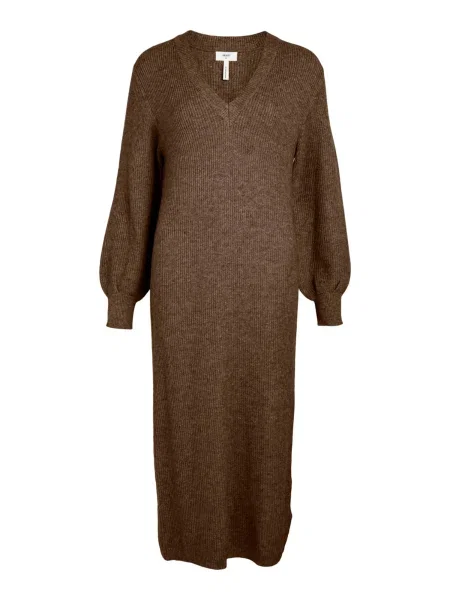 OBJECT Rochie tricotat Malena amestecat maro