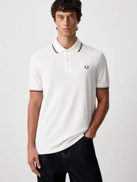 Tricou polo Fred Perry alb