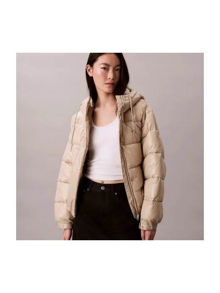 Jacheta Calvin Klein Jeans Shine Puffer Jacket Brown S bej