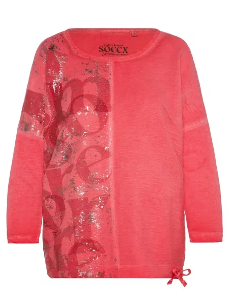 Soccx Majica Memory Lane / srebrna rdeča