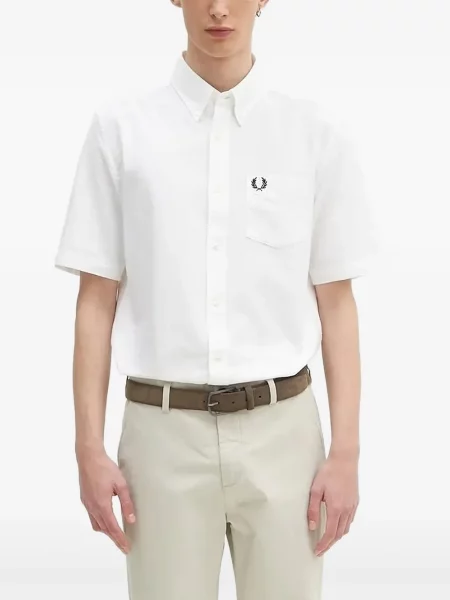 Риза Fred Perry бродирана бяло
