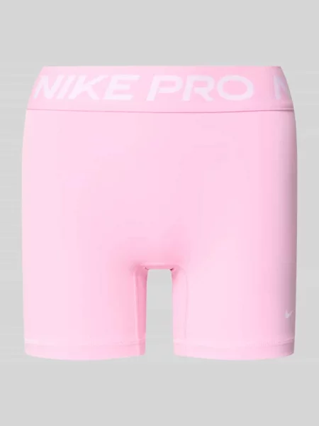 Szorty sportowe o kroju skinny fit z elastycznym paskiem z logo Nike różowe