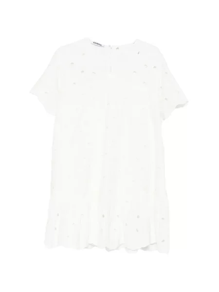Rochie mini Vivetta cu broderie alb