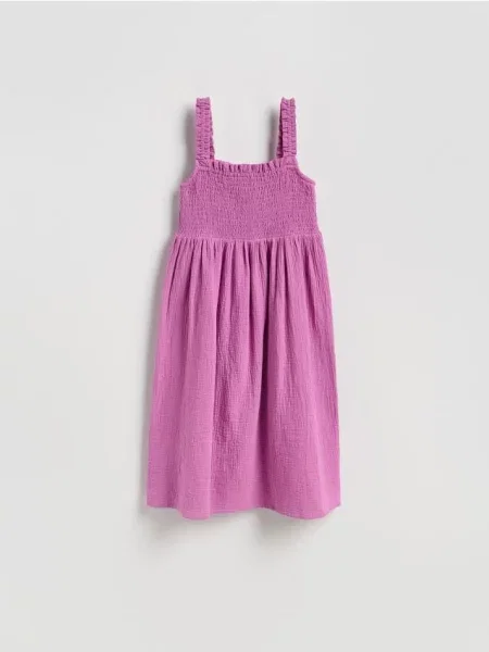 Reserved Rochie midi din muselină violet-orhidee violet