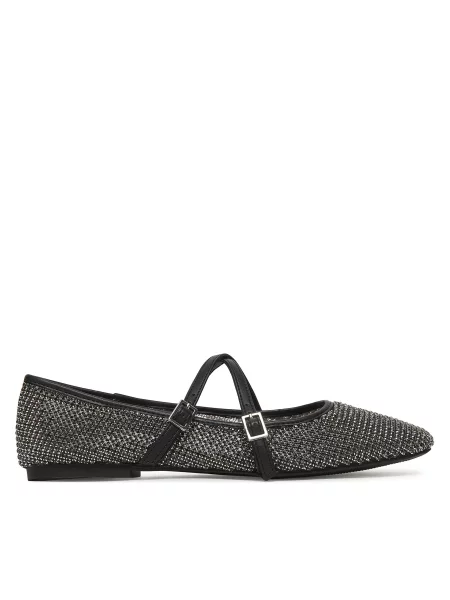 STEVE MADDEN Otvorene balerinke Watchlist / srebro crna