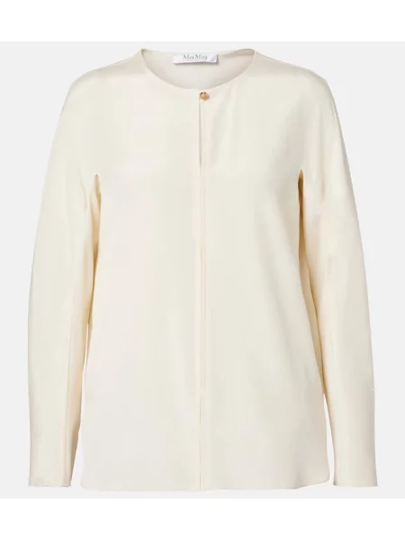 Top Max Mara de mătase alb
