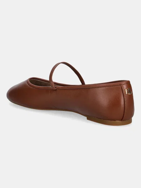 Kožené baleríny Lauren Ralph Lauren Jayna Mj hnědá