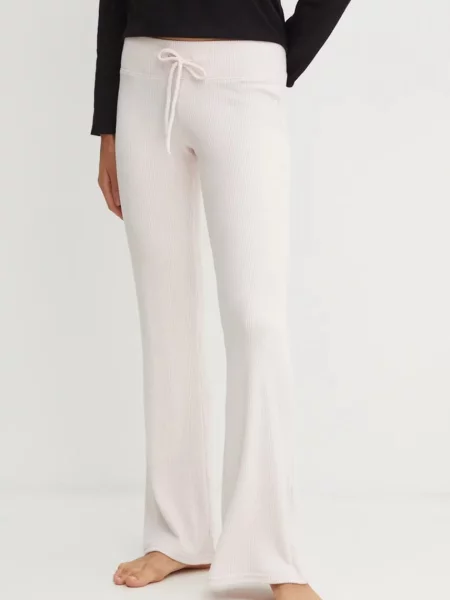 Долнище на пижама Hollister Co. дамско розово