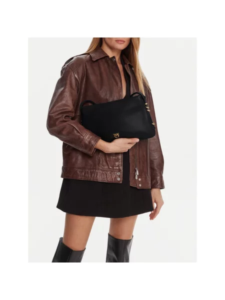 Jedwabna torebka Pinko czarna