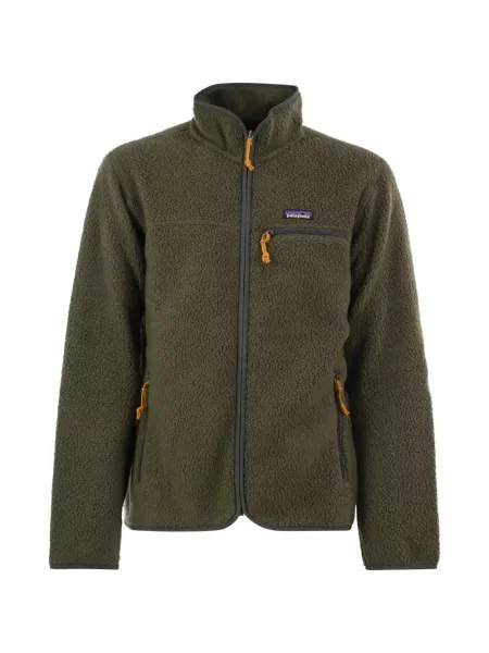 Geacă Patagonia din fleece retro verde