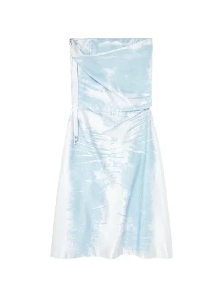 Rochie Diesel fără bretele biker alb