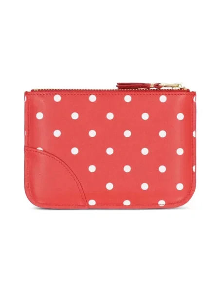 Torebka Comme Des Garcons skórzana w grochy czerwona