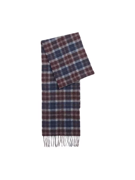 Barbour wełniany szalik Mężczyźni Sztuczne włókno czerwony|niebieski w kratkę ONE SIZE brązowa