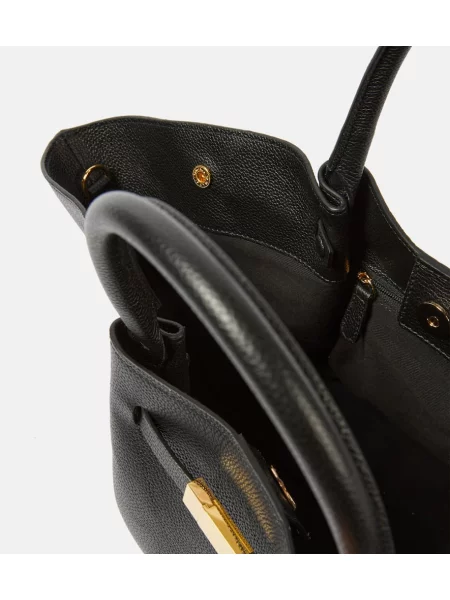 Geantă shopper Demellier din piele negru
