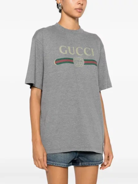 Tricou Gucci cu dungi gri