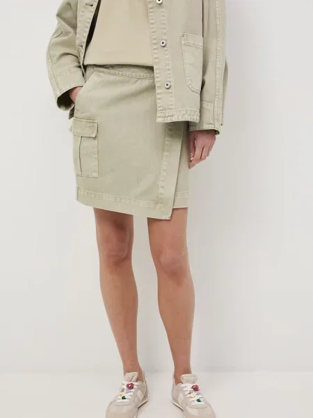 Medicine spódnica kopertowa jeansowa zielona