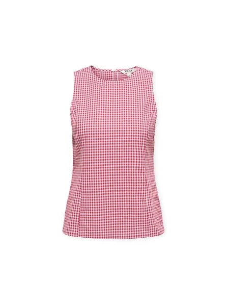 Tricou Only în carouri alb