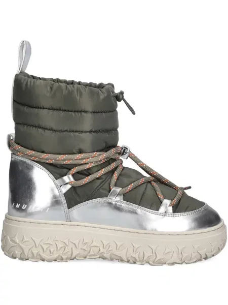 Šněrovací krajkové zateplené kotníkové boty Inuikii zelené