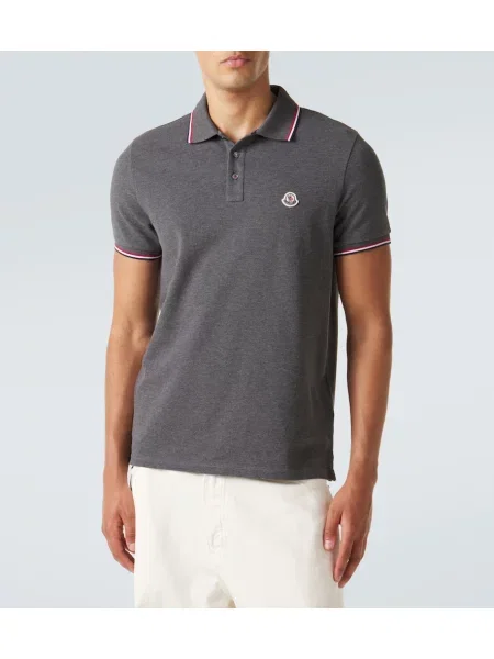 Polokošeľa Moncler s autogramom sivá