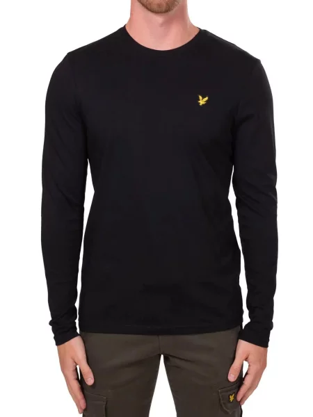 Prosta koszulka z długim rękawem Lyle & Scott czarna