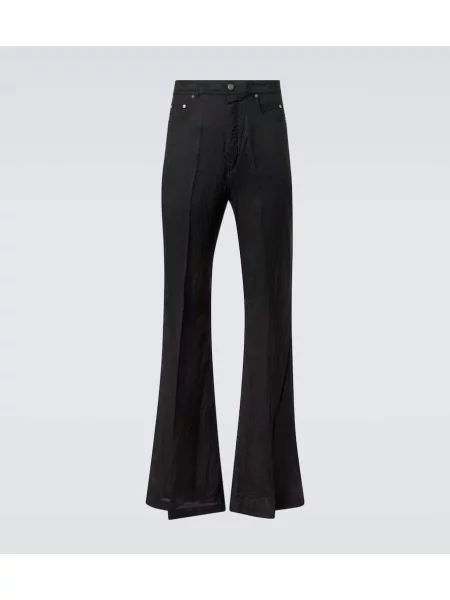 Keprové kalhoty Rick Owens černé