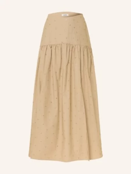 Sandro Spódnica Z Kamieniami Ozdobnymi beige beżowa